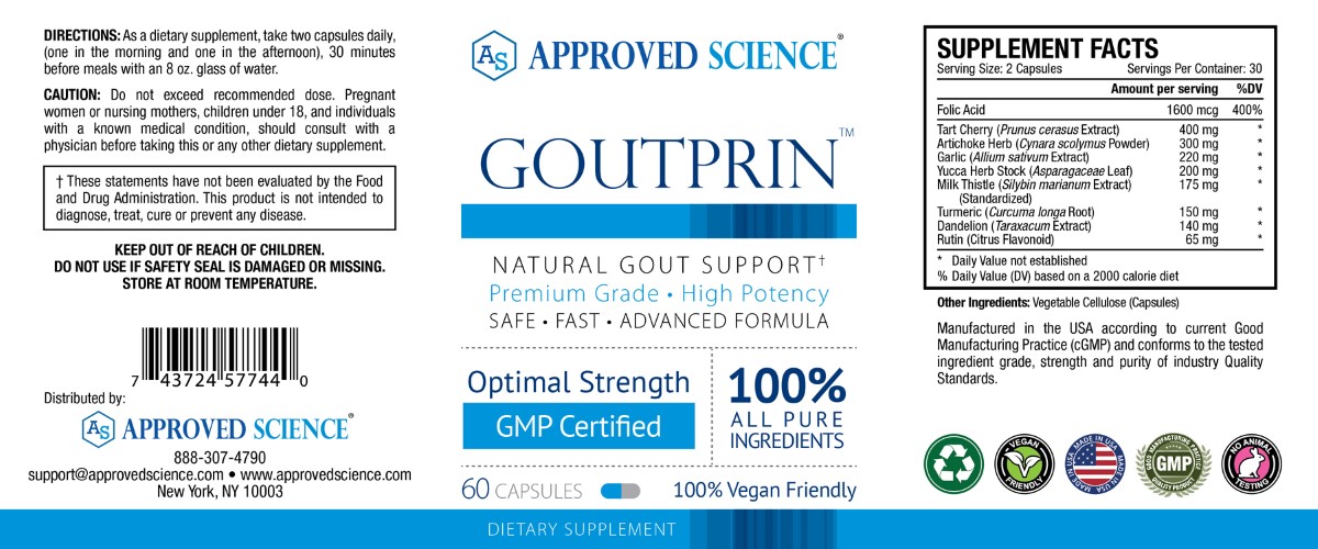 Goutprin Supplement Facts